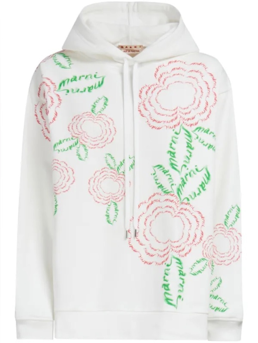 Marni rose-print cotton hoodie New with Tags!